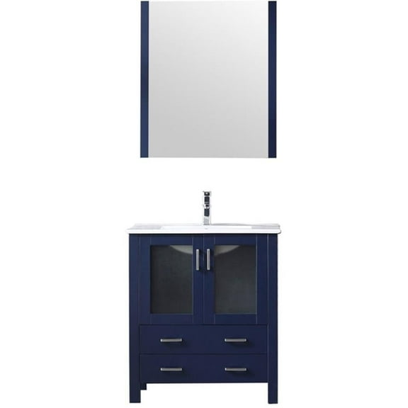 Lexora Home Volez 30" Single Vanity in Navy Blue