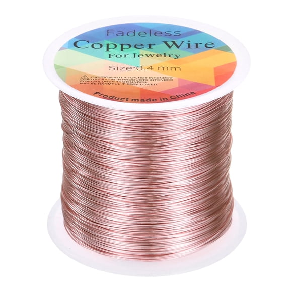 Alambre de manualidades Uxcell de 328 pies, 26 calibre, alambre de cobre para envolver, rosa