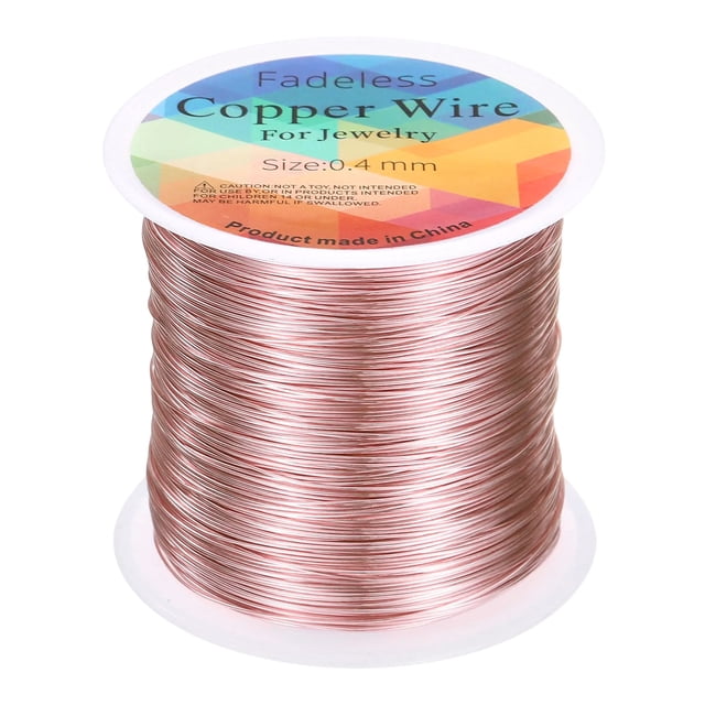 Alambre de manualidades Uxcell de 328 pies, 26 calibre, alambre de cobre para envolver, rosa