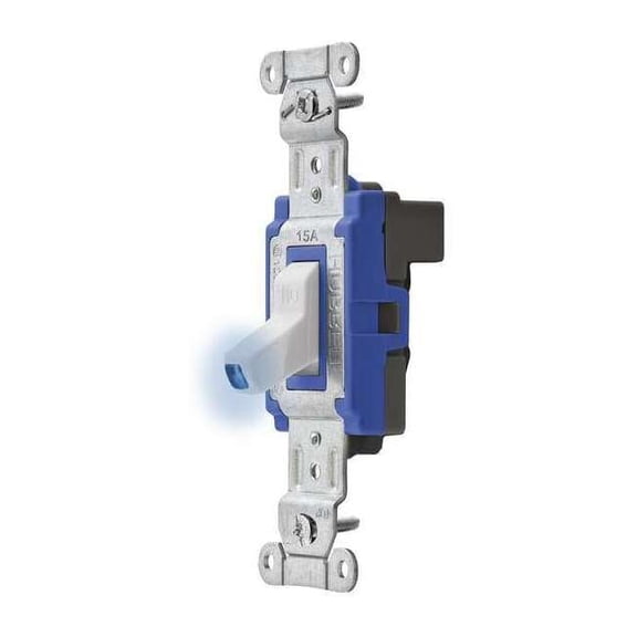 Hubbell Wiring Device-Kellems Illuminated Wall Switch,3-Way,15A,Wht SNAP1203ILW