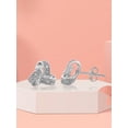 thumbnail image 5 of White Diamond Accent Sterling Silver Love Knot Earrings, 5 of 6