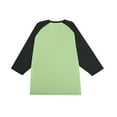 thumbnail image 7 of Gaukiv Men's Three Quarter Sleeve Shirts Color Block Raglan Crew Neck Shirts Contrast Sleeve Baseball Tops Light Green S, 7 of 7