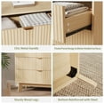 thumbnail image 4 of Fluted 3 Drawer Dressers, Modern Closet Dressers Chest of Drawers, Wood Storage Dresser Chest of Drawers Organizer for Bedroom Living Room Hallway Closet, Natural Oak, 4 of 7