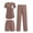 Brown, variant on 3 Piece Maternity Pajamas Set Postpartum Nursing Short Sleeve Breastfeeding Sleepwear Pregnancy Shorts & Pants Pjs