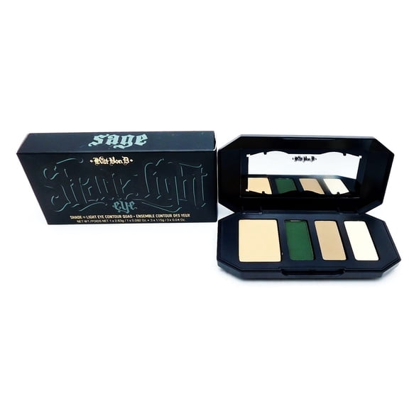 Kat Von D Shade + Light eye contour quad Sage: base color .092 Oz., Define contour and highlight (each .04 Oz.)