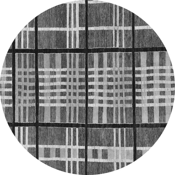 Ahgly Company Indoor Round Abstract Gray Modern Area Rugs, 8' Round