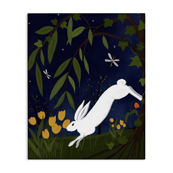 Stupell Industries Rustic Lodge Hare in Night Forest Canvas Art, 16 x 20, by Michelle Ingari Designs
