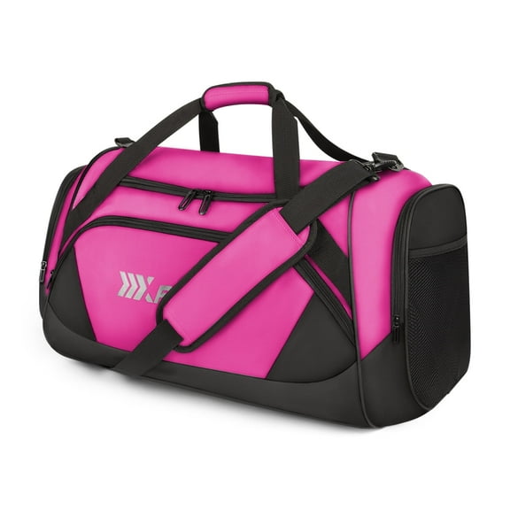 25" Travel Duffle Bag with Shoe Compartment,Sport Gym Bag,Carry On Bag,Weekender Overnight Bags for Women Men Lighweight & Tear Resistan,Pink,LX238