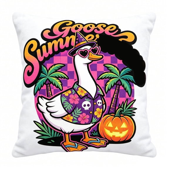 Halloween Throw Pillow Covers 18x18 Inch, Rustic Linen Printed Decorative Square Pillowcases, Farmhouse Holiday Cushion Covers for Couch Sofa Living Room Bedroom Outdoor Home Decor