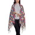 thumbnail image 3 of Cauagu colorful Skull rose Print Women Wrap Shawl tassels Scarves Retro Scarf 77.6"X28.3", 3 of 8