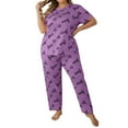 thumbnail image 2 of WCJM Nightgown Women's Plus Size 2 Piece Pajama Set Printed Short Sleeve T Shirt and Pants Pj Set Sets, 2 of 7