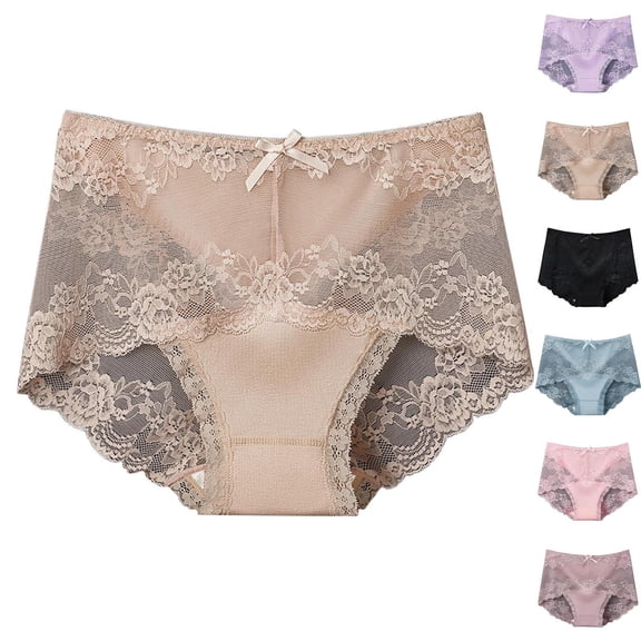 Ashirexll Plus Size Underwear for Women, Ladies Underwear Panties, Womens Lace Safety Physiological Pants Side Leakage Mid Waist