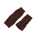 thumbnail image 5 of Xfvqtps Fingerless Gloves for Womens Thumb Hole Rhombus Medium Length Arm Warmer Knitting Crochet Solid Color Fashion Thermal Warm Winter Mittens Coffee, 5 of 5