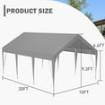thumbnail image 2 of Abri d'Auto Robuste, 10 x 20 Pi à 13 x 20 Pi Portable, Imperméable, Résistant aux Intempéries, Protection UV, Remise de Rangement Extérieure pour Voitures et Bateaux, 2 of 7