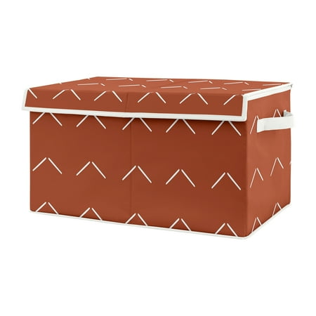 UPC: 0846480088332 | Diamond Tuft Orange Rust Arrow Storage Fabric Toy Box by Sweet Jojo Designs
