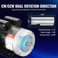 thumbnail image 4 of Motor eléctrico VEVOR 2HP 1725 rpm AC 115V/230V marco 56C compresor de aire monofásico, 4 of 9