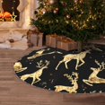 thumbnail image 5 of Defioc Christmas Gold Deers for Christmas Tree Skirt Snowman Xmas Tree Skirt Farmhouse Christmas Decorations Tree Mat for Holiday Party Decor-36", 5 of 6