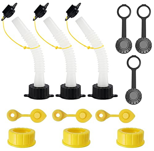Collar Caps EONLION Gas Can Replacement Spout Kit Stopper Caps Flexible Pour Nozzle with Gasket Stripe Cap Spout Kit for Water Jugs and Old Can