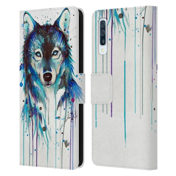 Head Case Designs Officially Licensed Pixie Cold Animals Ice Wolf Leather Book Wallet Case Cover Compatible with Samsung Galaxy A50/A30s (2019)