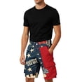 thumbnail image 5 of Jessboyy Men's 4th of July Cargo Shorts American Flag Printed 250 Anniversary Patriotic Shorts with Pockets no Belt Independence Day Multicolor,S, 5 of 7