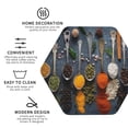 thumbnail image 3 of Honeii Various Herbs And Spices In Spoons print Leather Coaster Set of 4, ideal for safeguarding your furniture from drinks spills and effortless cleanup-Hexagon, 3 of 6