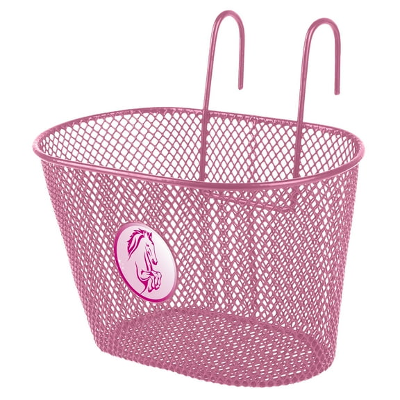 Ventura Child Wire Bicycle Basket, Pink Unicorn, Steel