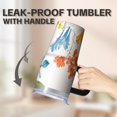 thumbnail image 5 of Sunflower 20oz Stainless Steel Tumbler with Handle and Straw – Insulated Travel Cup with Sliding Lid, 360° Full Wrap Printed Mug for Home, Outdoor & Sports Use, Foral, 5 of 6