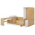 thumbnail image 4 of Generic Full size Wooden Platform Bed with 6 Drawers, Shelves, desk and Wardrobe, Natural, 4 of 9