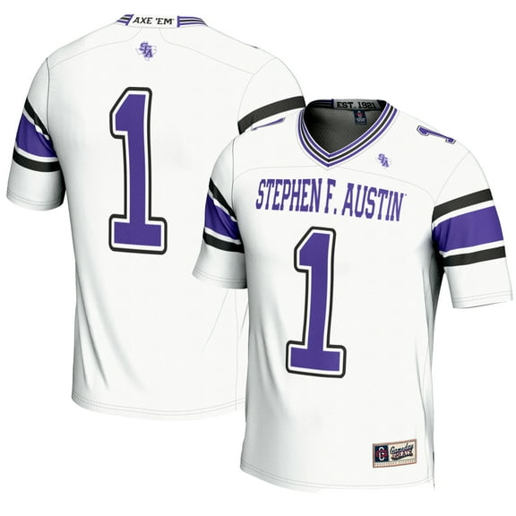 Men's GameDay Greats #1 White Stephen F Austin Lumberjacks Endzone Football Jersey