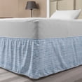 thumbnail image 1 of Geometric Bed Skirt, Continuous Pattern with Lattice Style Tiny Squares Simplistic Grid Print, Elastic Bedskirt Dust Ruffle Wrap Around for Bedding Decor, 4 Sizes, Sea Blue and White, by Ambesonne, 1 of 2