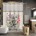 thumbnail image 5 of No Hook Shower Curtains with Snap-in Liner Set, Pink Flowers Yak Waterproof Hotel Style Bathroom Shower Curtain, Vintage Spring Floral Bathtub Retro Art Rustic Mesh Top Bath Curtains 48''x72'', 5 of 9