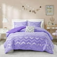 Codi Purple Comforter Set King Metallic Print Lavender Bedding Sets
