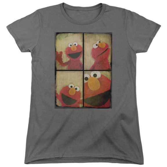 Sesame Street Photo Booth Elmo S/S Women's T-Shirt Charcoal