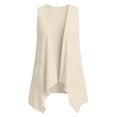 thumbnail image 5 of Nestiefly Sleeveless Vest for Women Summer Lightweight Casual Loose Fit Open Front Irregular Hem Cardigans with Pockets 2026 Beige 2XL, 5 of 7