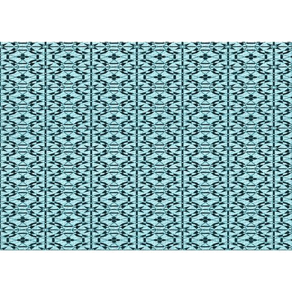 Ahgly Company Indoor Rectangle Patterned Blue Jay Blue Area Rugs, 5' x 7'