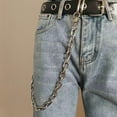 thumbnail image 3 of 1pcs 1pc Jeans Cable Chain Belt Silver Aluminum Single Layer Hip Hop Punk Wallet Chain Body Jewelry Accessory 591mm for Men Women Daily Wear, 3 of 3