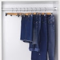 thumbnail image 2 of SONGMICS Juego de 12 Perchas de Madera para Pantalones, Perchas para Pantalones con Clips de Metal Ajustables, Gancho Giratorio 360°, para Pantalones, Faldas, 34 x 1,2 x 12,5 cm, Natural, 2 of 6