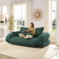 thumbnail image 5 of Convertible Sleeper Sofa Bed with Cylindrical Pillow, Teddy Folding Mattress Couch with Fixed-Shape Frame, Floor Sofa Lounge Couch for Living Room Bedroom Lounge Studio, Green, 5 of 9