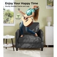 thumbnail image 2 of Welzona 33" Teddy Fabric Accent Chair, Comfy Reading Armchair for Living Room & Bedroom, Tool-Free Assembly, Grey, 2 of 9