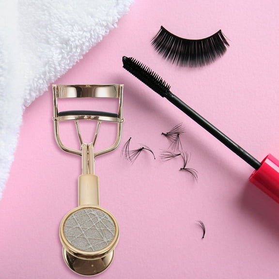 OATIPHO Easy Use Golden Eyelash Curler Handheld Lash Curling Tool with Glitter Design