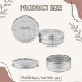 thumbnail image 2 of 12pcs Aluminium Tins 3 Style Round Container 2 Ounce Empty Tins with Hollow Lids Refillable Spice Containers, 2 of 5