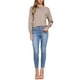thumbnail image 2 of Suéter básico de manga larga de cuello redondo para mujer Inspire Chic, color marrón caqui, talla L, 2 of 6
