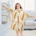 thumbnail image 5 of FORMRS Wearable Blanket Hoodie with Sleeves for Kids Cozy Flannel Sweatshirt, Wheat Ears Pattern, 5 of 7
