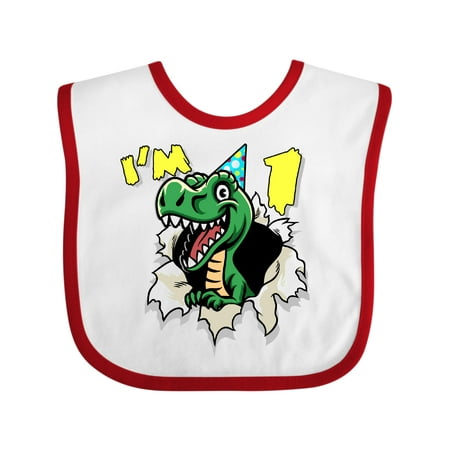 

Inktastic I m One Dinosaur Gift Baby Boy or Baby Girl Bib