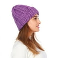thumbnail image 4 of CoCopeaunt Womens Knit Cap Winter Warm Pure Color Curly Brim Coarse Wool Cap European-American Style, 4 of 6