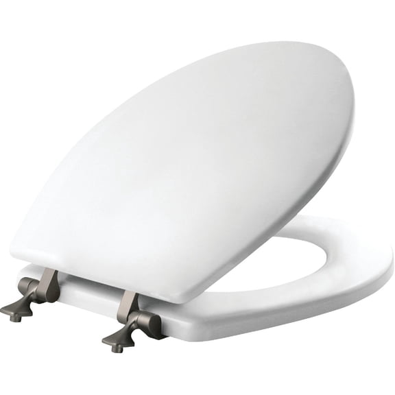 Bemis Mayfair Round White Molded Wood Toilet Seat — Residential Use, Standard Application