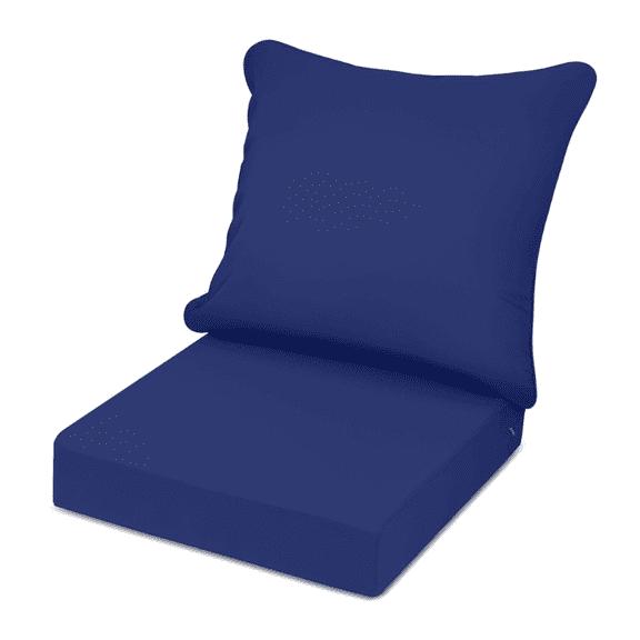 24x24 Inch Waterproof Outdoor Deep Seat Cushion Set, Fade Resistant TPU Patio Chair Sofa Cushions with High Density Sponge, Anti-Slip Straps Hidden Zipper Washable Outdoor Furniture Pads