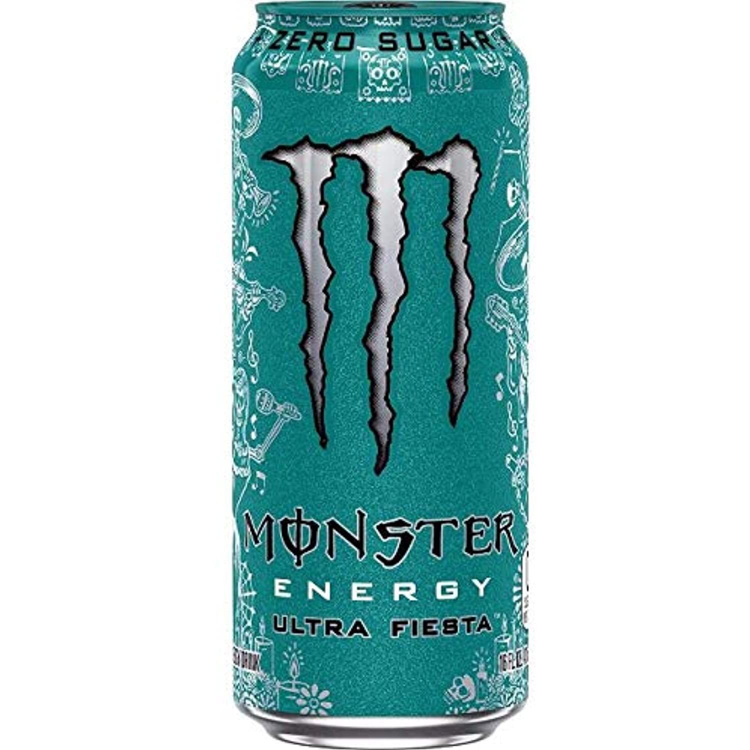 Monster Zero Ultra Variety: Zero Ultra, Ultra Red, Ultra Violet, Ultra Blue, Sunrise, Paradise, Rosa, Fiesta, 16 Ounce (Pack Of 16) And Stinger Orange Blossom Chews