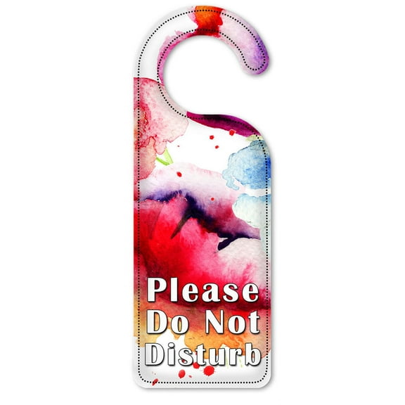 Do Not Disturb Door Knob Hanger Sign - Watercolor Flower Painting