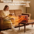 thumbnail image 4 of LifePlus Small Electric Fireplace Heater Tabletop 13.5" Energy Efficient Indoor Fireplace Space Heater Portable Wood Cabinet 3D Flame for Home Decor, 4 of 10